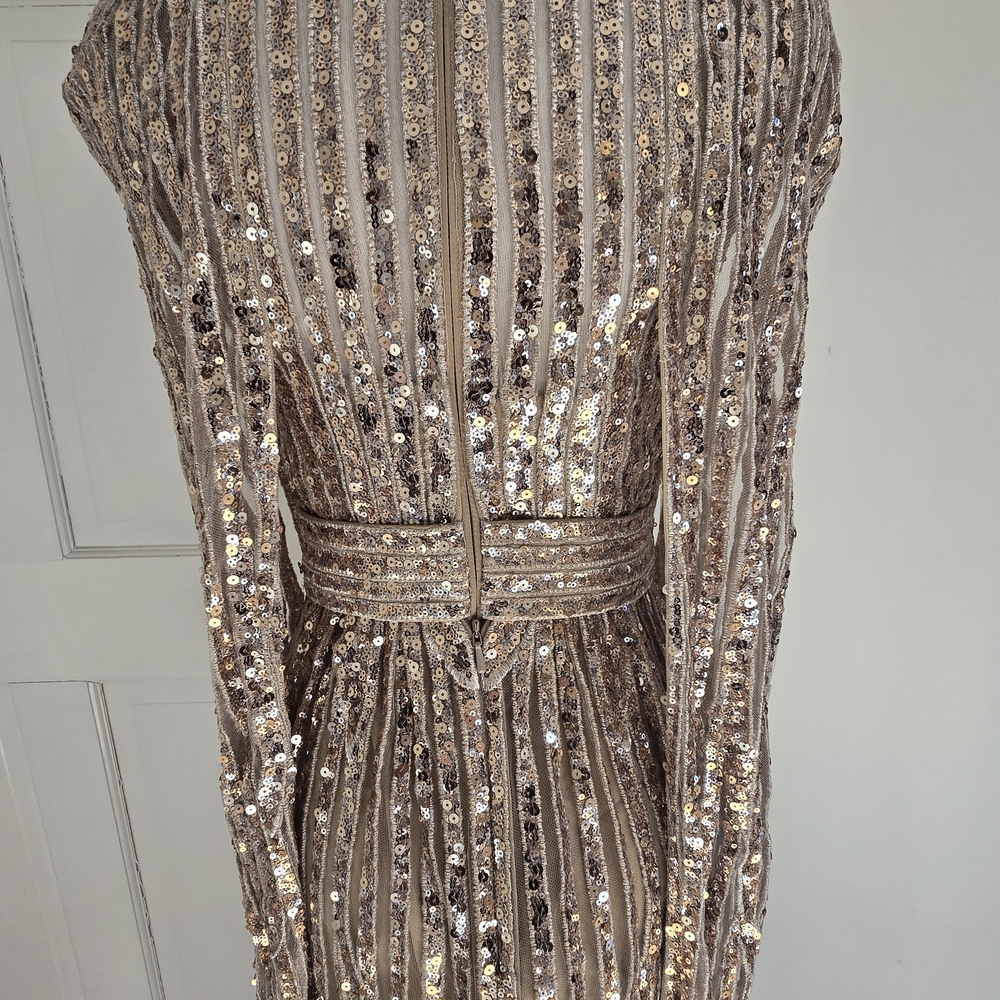 Elie Saab Sequin Cape Gown, Gold (Size 36 Small) Couture - New - Picture 5 of 12